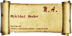 Miklósi Andor névjegykártya