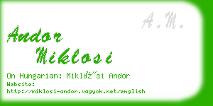 andor miklosi business card